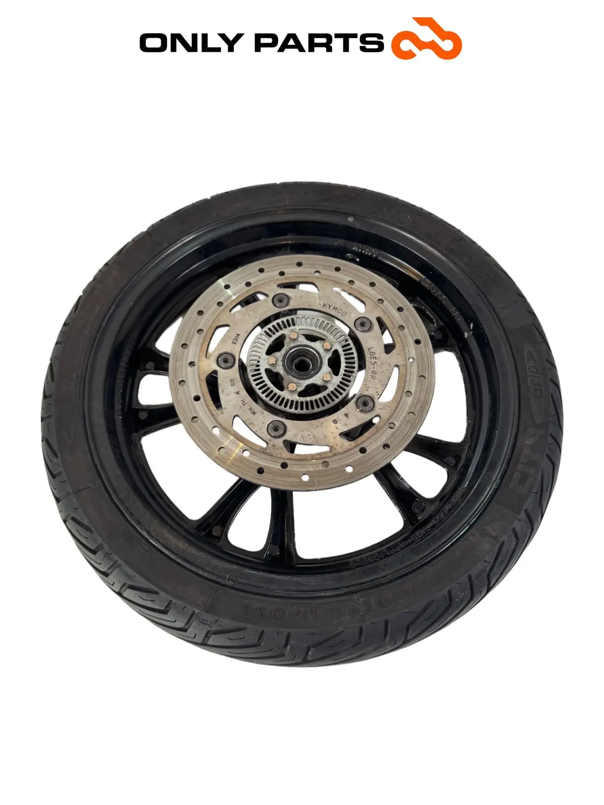 cerchio anteriore completo / disco ABS Kymco People GTi 300cc 2014 Bianco usato — foto reale 4