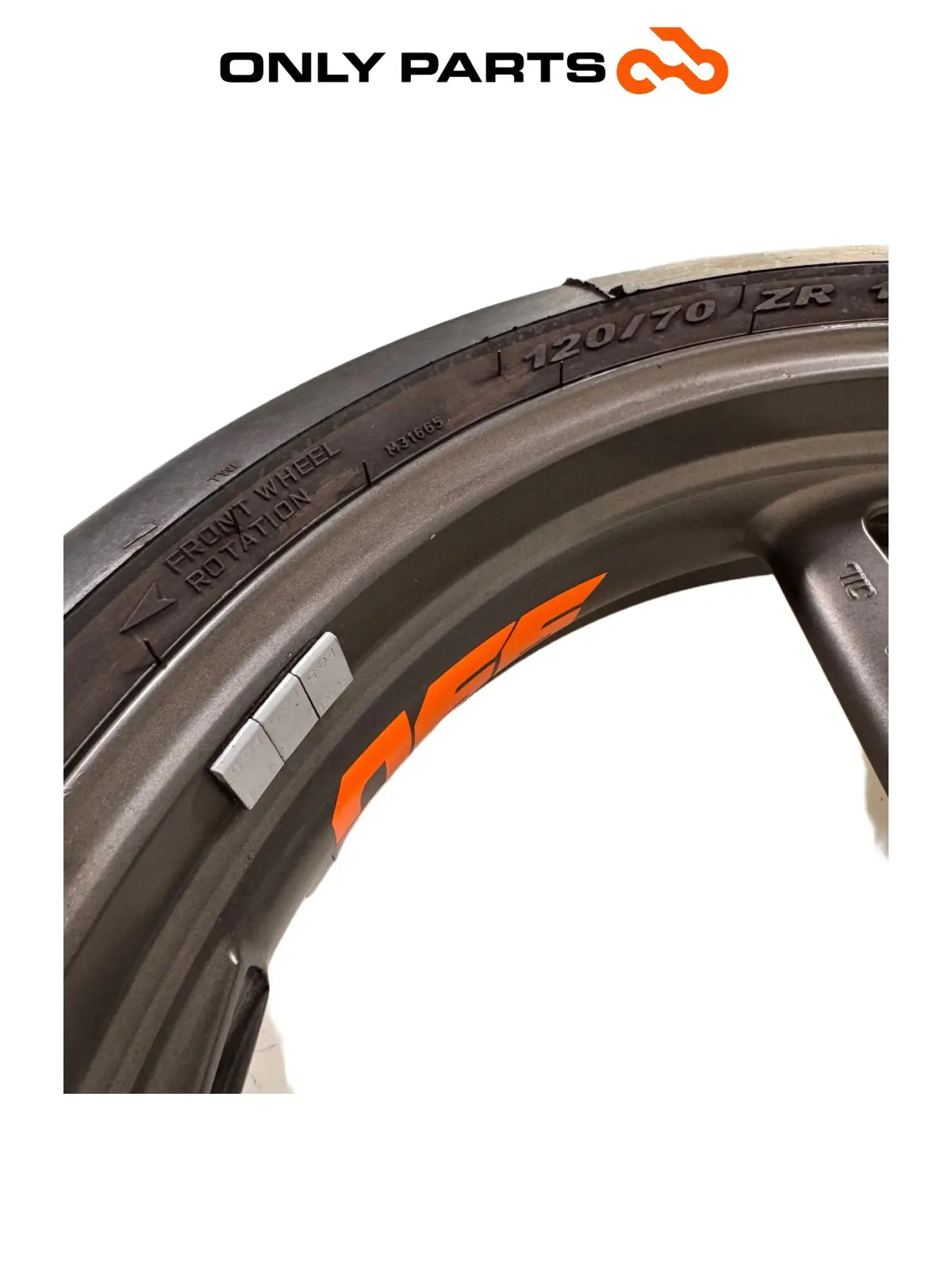 Cerchio anteriore KTM Super Duke 990cc 2006 Nero/Arancione usato — foto reale 6