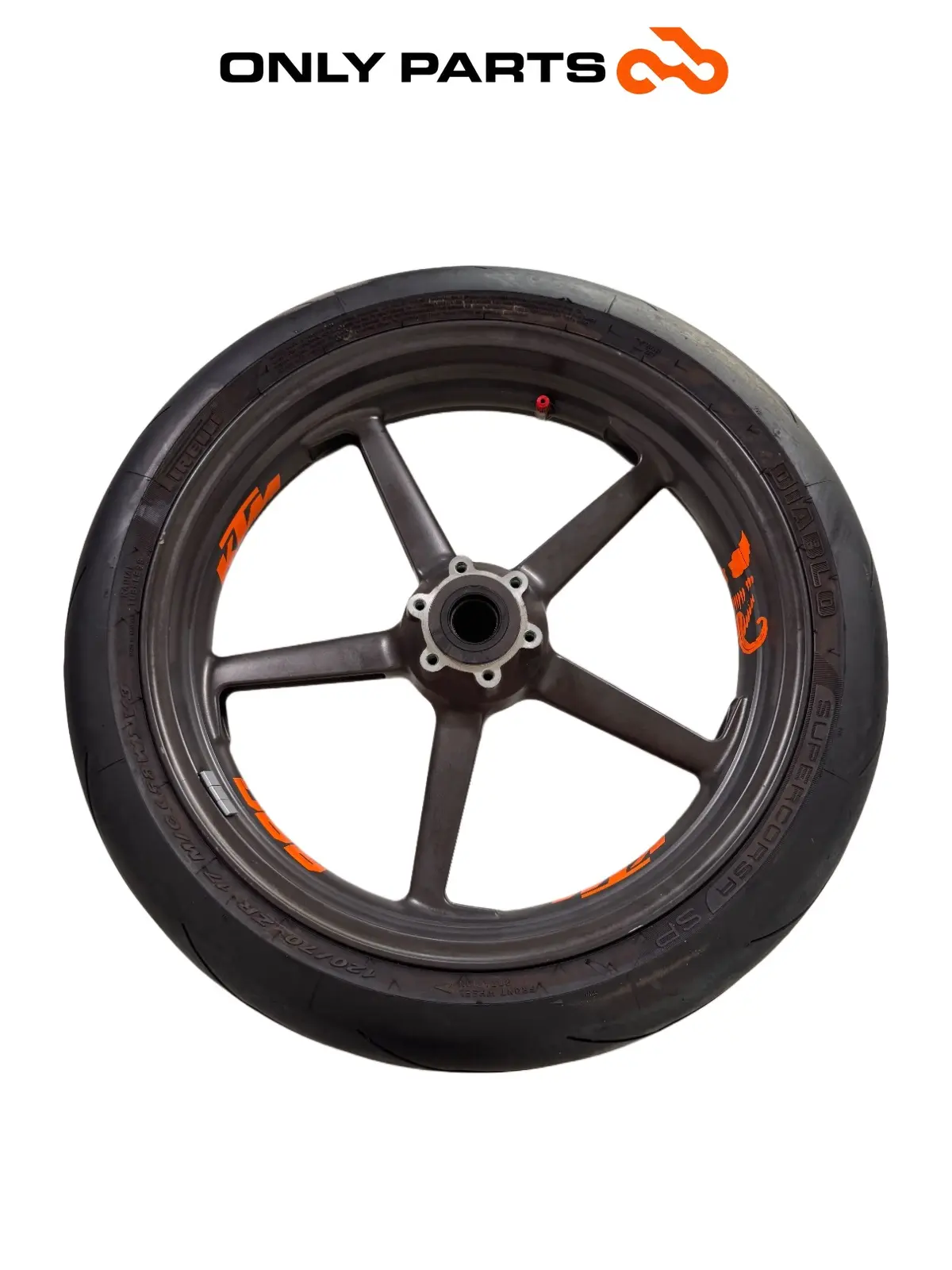 Cerchio anteriore KTM Super Duke 990cc 2006 Nero/Arancione usato — foto reale 7