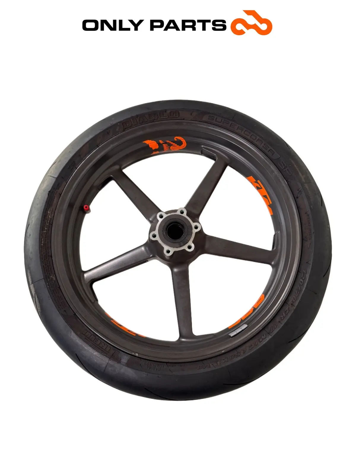 Cerchio anteriore KTM Super Duke 990cc 2006 Nero/Arancione usato — foto reale 8