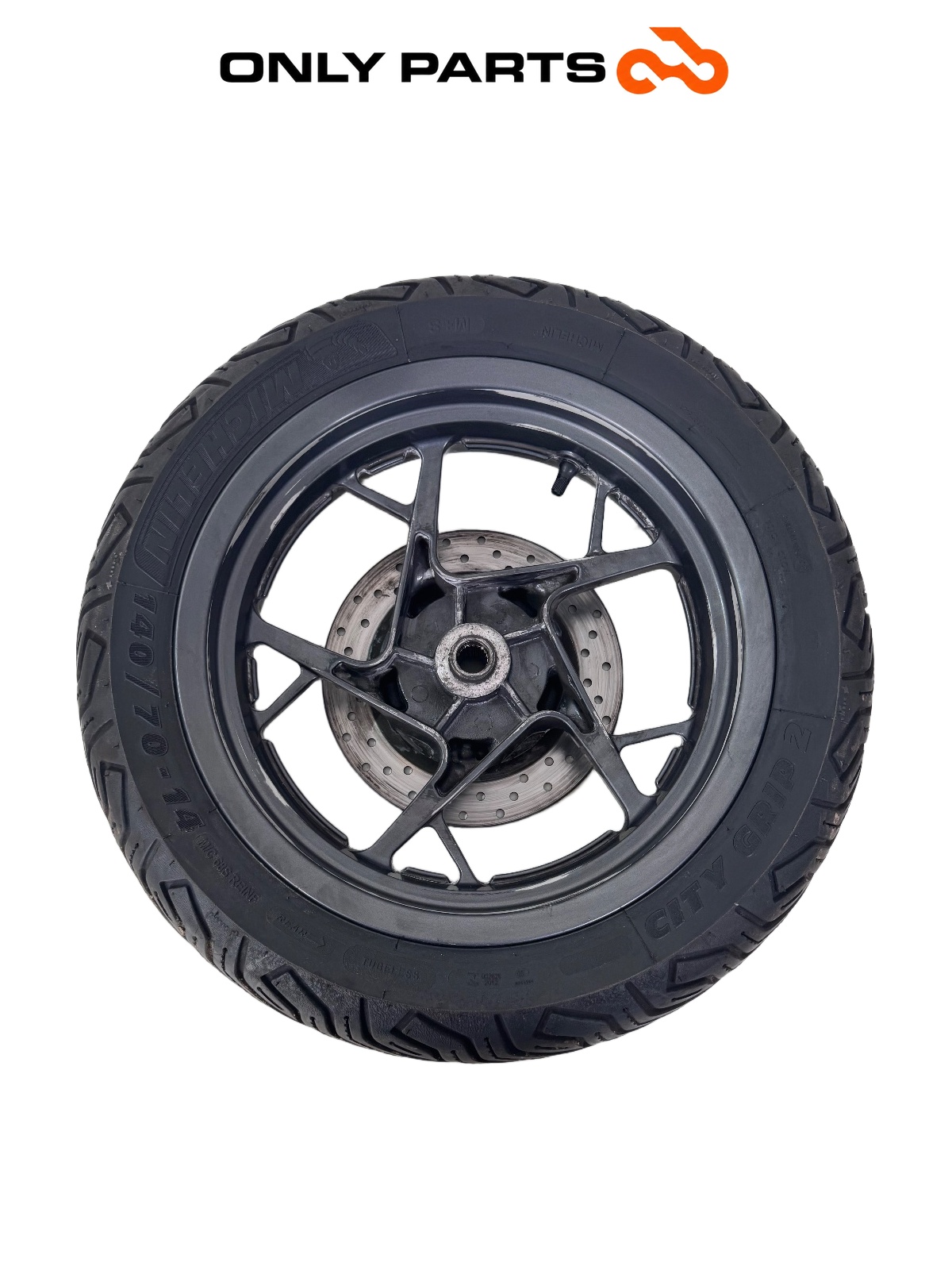 Cerchio posteriore completo disco abs Yamaha X-max 125cc 2014 Grigio opaco usato — foto reale 6