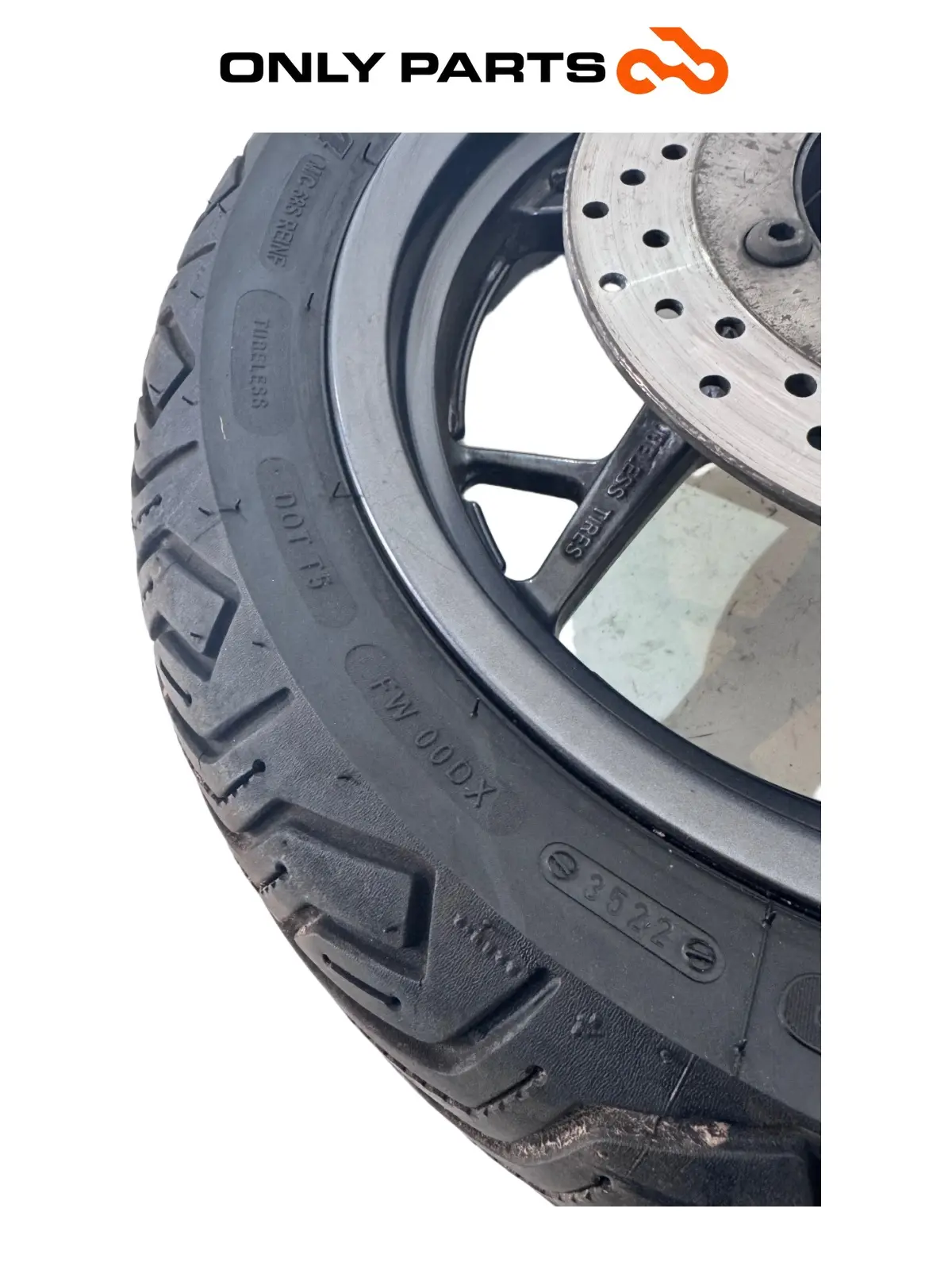 Cerchio posteriore completo disco abs Yamaha X-max 125cc 2014 Grigio opaco usato — foto reale 8