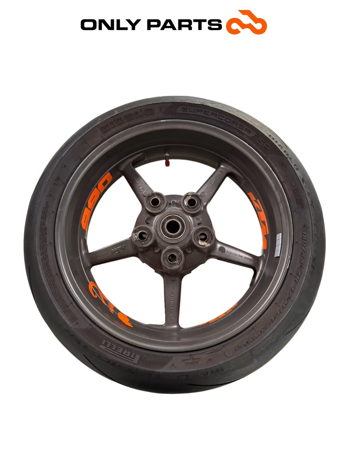 Cerchio posteriore KTM Super Duke 990cc 2006 Nero/Arancione usato — foto reale 5