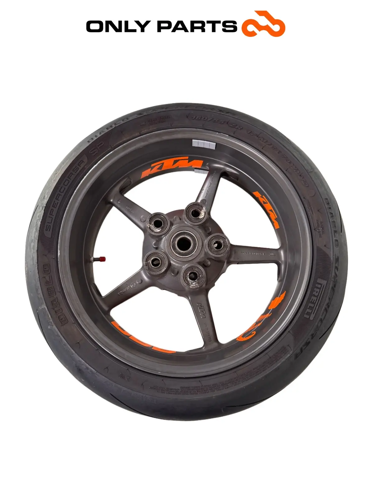 Cerchio posteriore KTM Super Duke 990cc 2006 Nero/Arancione usato — foto reale 6