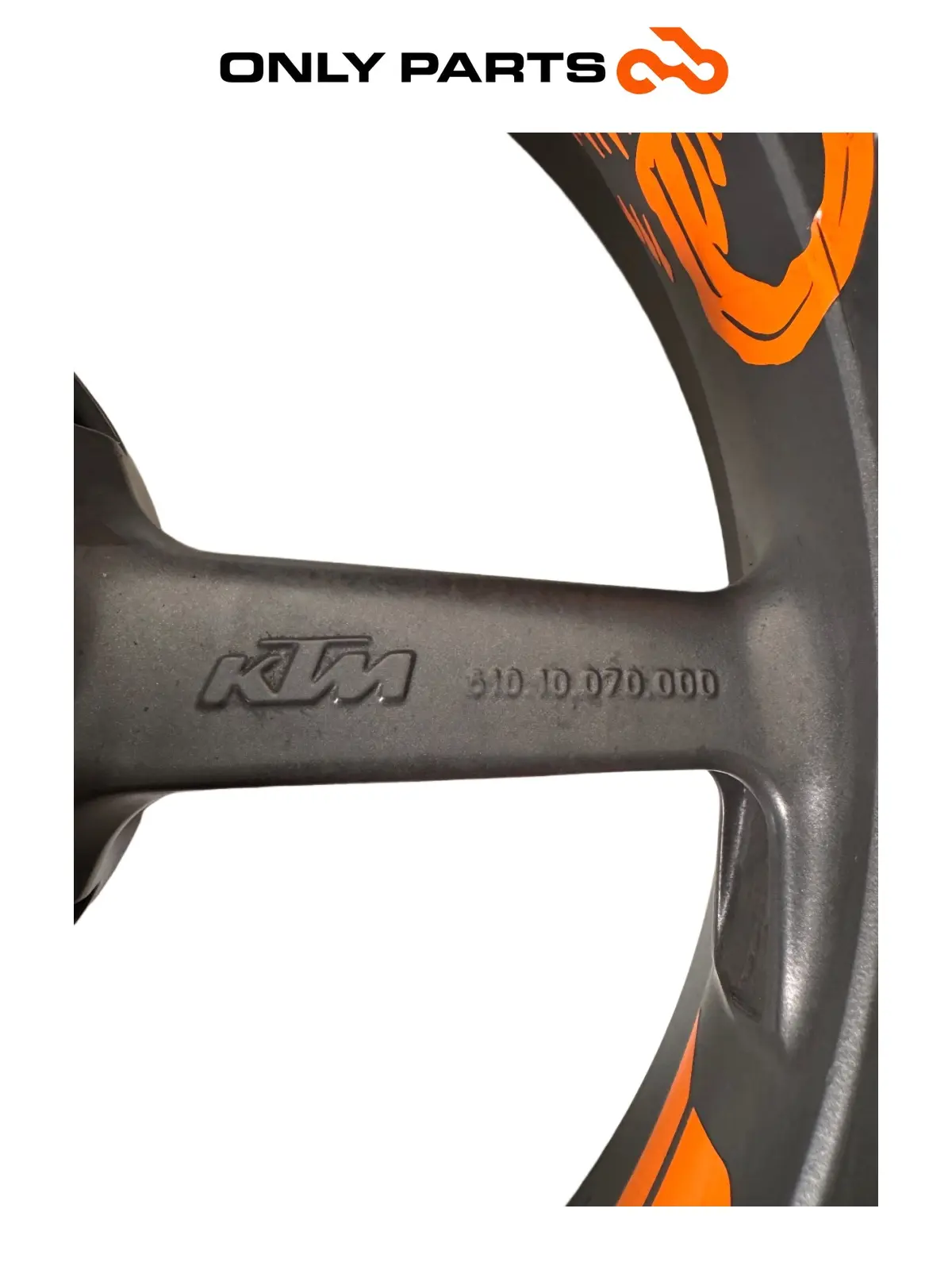 Cerchio posteriore KTM Super Duke 990cc 2006 Nero/Arancione usato — foto reale 8