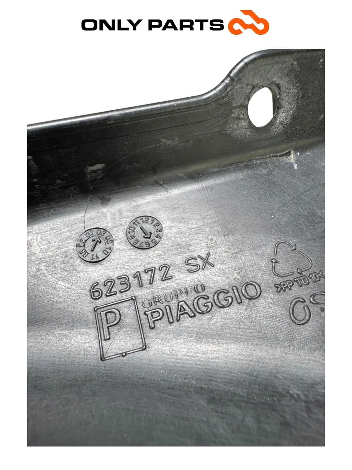 Coppia coperture cerniere DX  + SX 623172 Piaggio MP3 250cc 2009 Grigio usato — foto reale 9