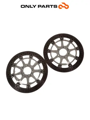 Coppia dischi freno anteriori KTM Super Duke 990cc 2006 Nero/Arancione usato — foto reale 1