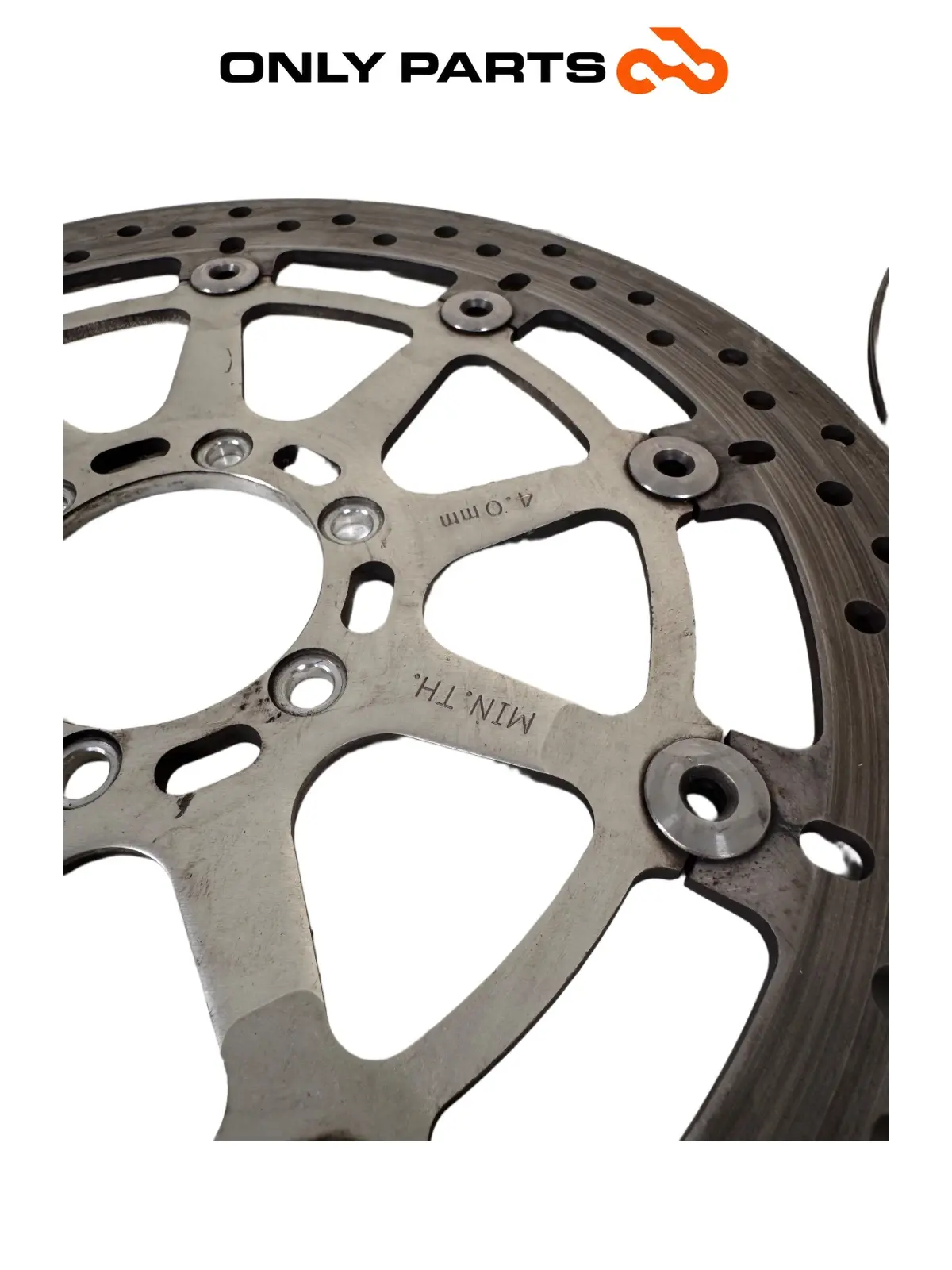 Coppia dischi freno anteriori KTM Super Duke 990cc 2006 Nero/Arancione usato — foto reale 5