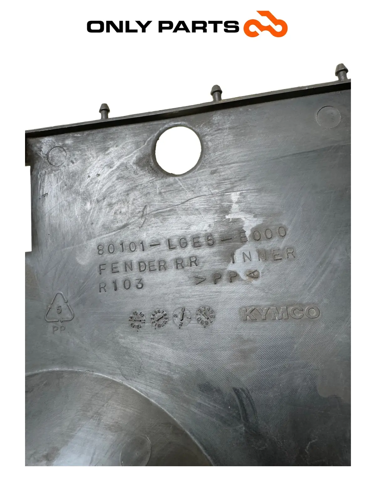 Parafango posteriore interno 80101-LGE5-E000 Kymco People GTi 300 2014 (rear inner fender) Kymco People GTi 300cc 2014 Bianco usato — foto reale 9