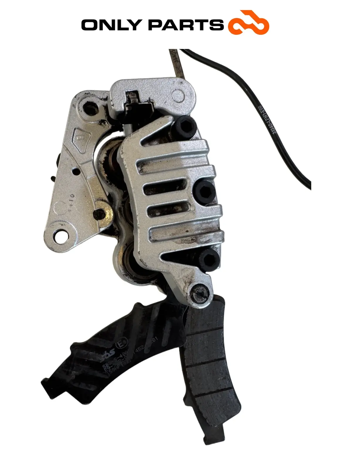 Pinza freno anteriore con supporto, tubo freno e sensore ABS Bosch Kymco People GTi 300cc 2014 Bianco usato — foto reale 10