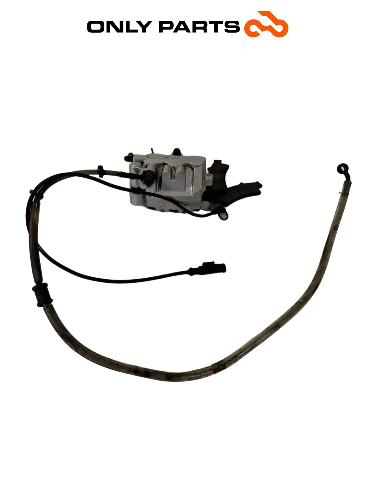 Pinza freno anteriore con supporto, tubo freno e sensore ABS Bosch Kymco People GTi 300cc 2014 Bianco usato — foto reale 4