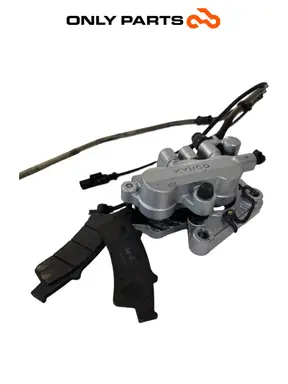 Pinza freno anteriore con supporto, tubo freno e sensore ABS Bosch Kymco People GTi 300cc 2014 Bianco usato — foto reale 6