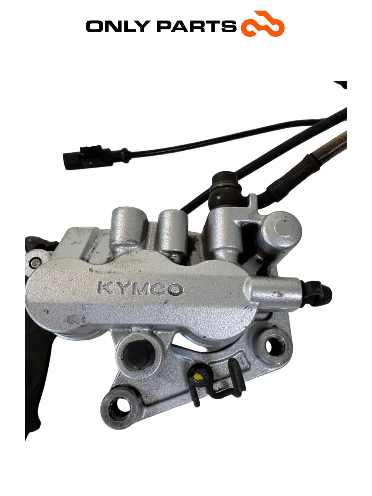 Pinza freno anteriore con supporto, tubo freno e sensore ABS Bosch Kymco People GTi 300cc 2014 Bianco usato — foto reale 7