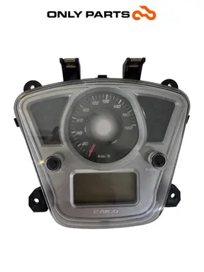 Quadro strumenti completo: tachimetro analogico, display LCD e spie Kymco People GTi 300cc 2014 Bianco usato — foto reale 11