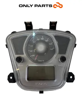 Quadro strumenti completo: tachimetro analogico, display LCD e spie Kymco People GTi 300cc 2014 Bianco usato — foto reale 2