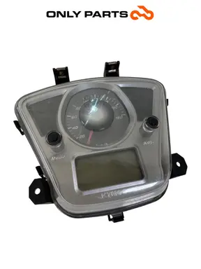 Quadro strumenti completo: tachimetro analogico, display LCD e spie Kymco People GTi 300cc 2014 Bianco usato — foto reale 7