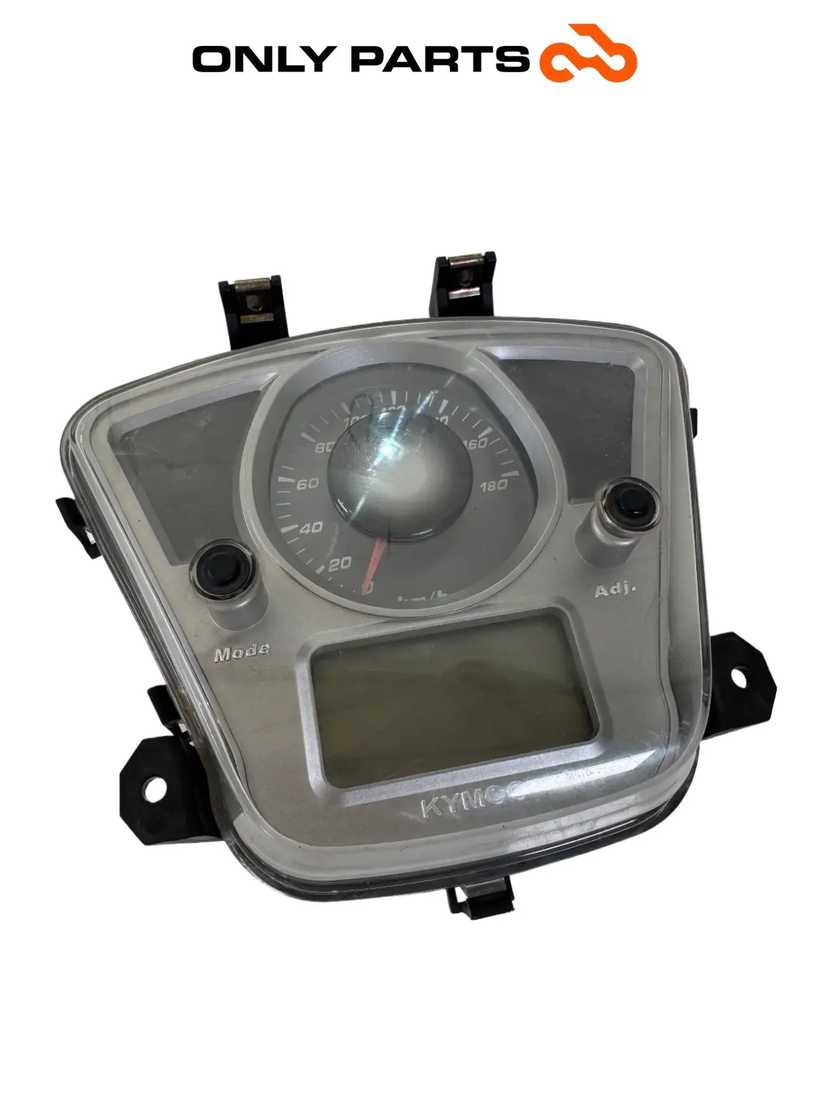 Quadro strumenti completo: tachimetro analogico, display LCD e spie Kymco People GTi 300cc 2014 Bianco usato — foto reale 7