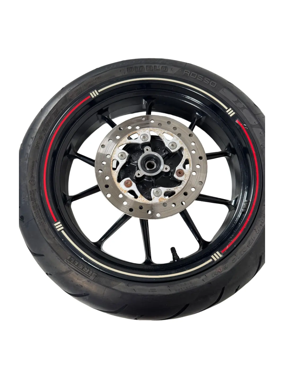 Ruota posteriore completa KTM Duke 200cc 2012 Arancione usato — foto reale 3